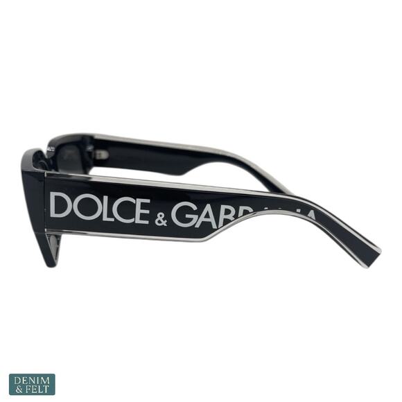 NEW Dolce & Gabbana DG6184 Black Square Logo Sunglasses Wide Fit Modern Luxe main image 5